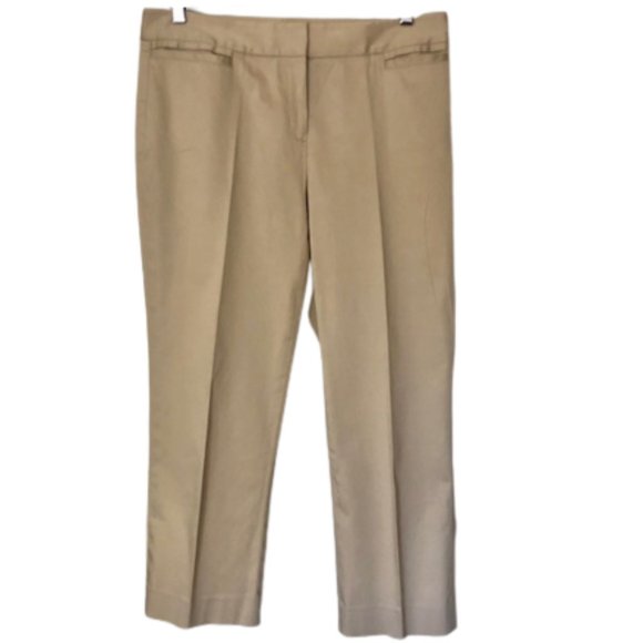 Lafayette 148 New York Manhattan Slim Cropped Pant Honeynut - 8 - Picture 1 of 8